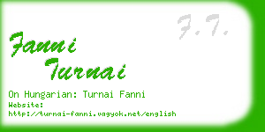 fanni turnai business card